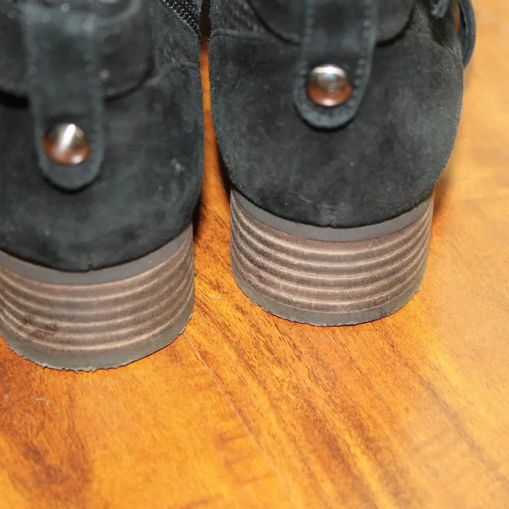 Vince Camuto Black Perforated Suede Ankle boots 36 6